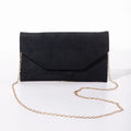 Amblot Black Suede clutch purse with envelope flap