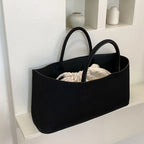 Amblot Black Suede tote bag with structured silhouette