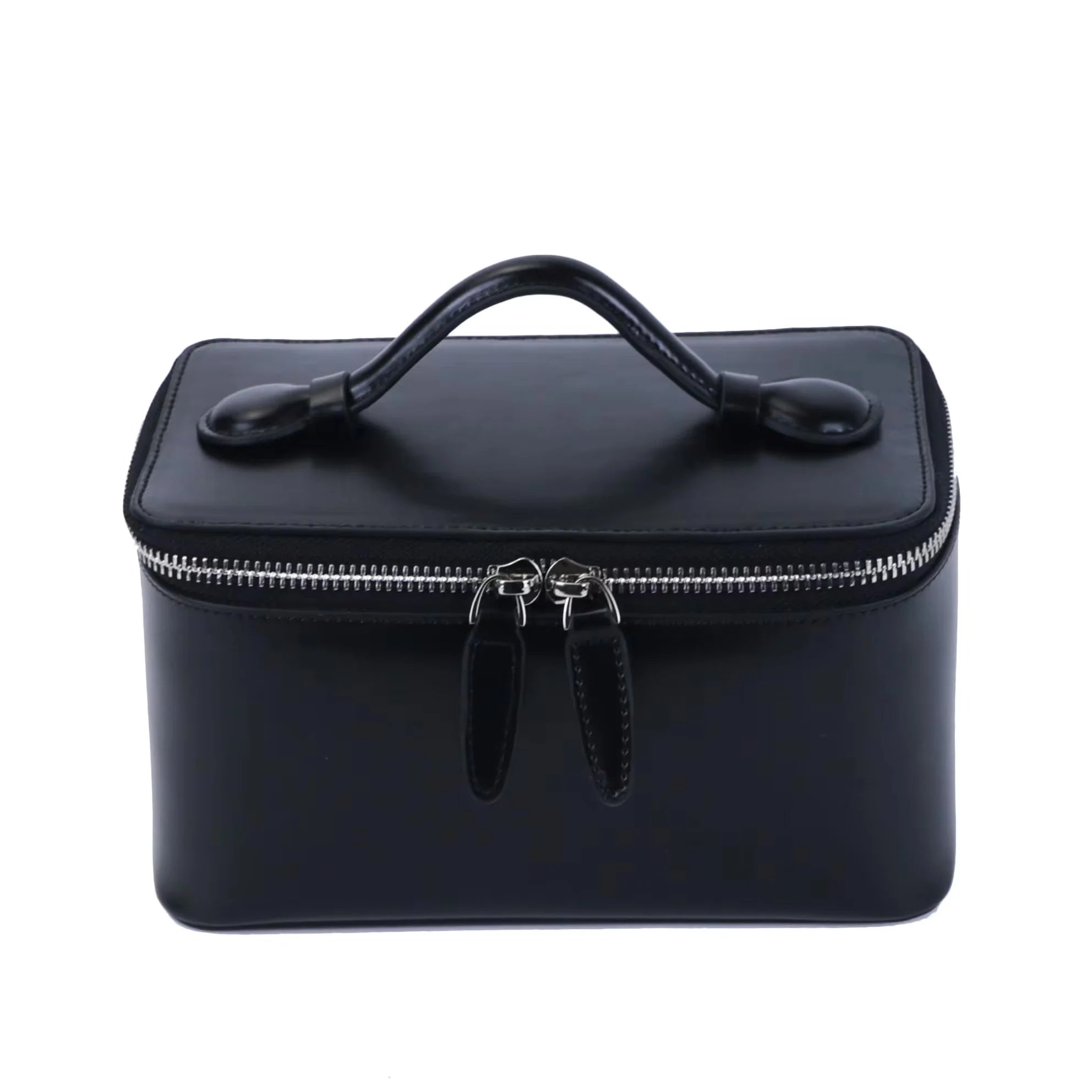 Amblot Black Travel leather vanity bag