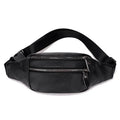 Amblot Black Travel-ready leather bum bag