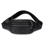 Amblot Black Travel-ready leather bum bag