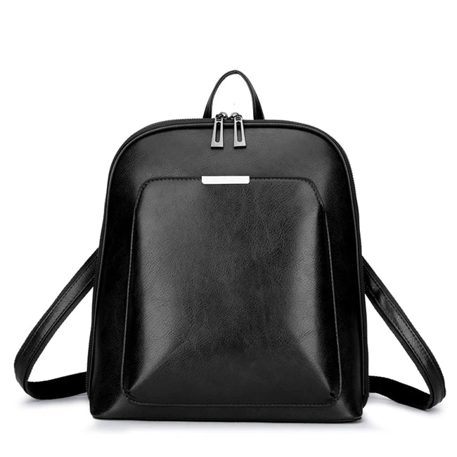 Amblot Black Travel vintage leather backpack
