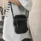 Amblot Black Trendy washed denim purse