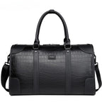 Amblot Black Unisex leather duffle bag