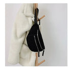 Amblot Black Versatile corduroy bum bag