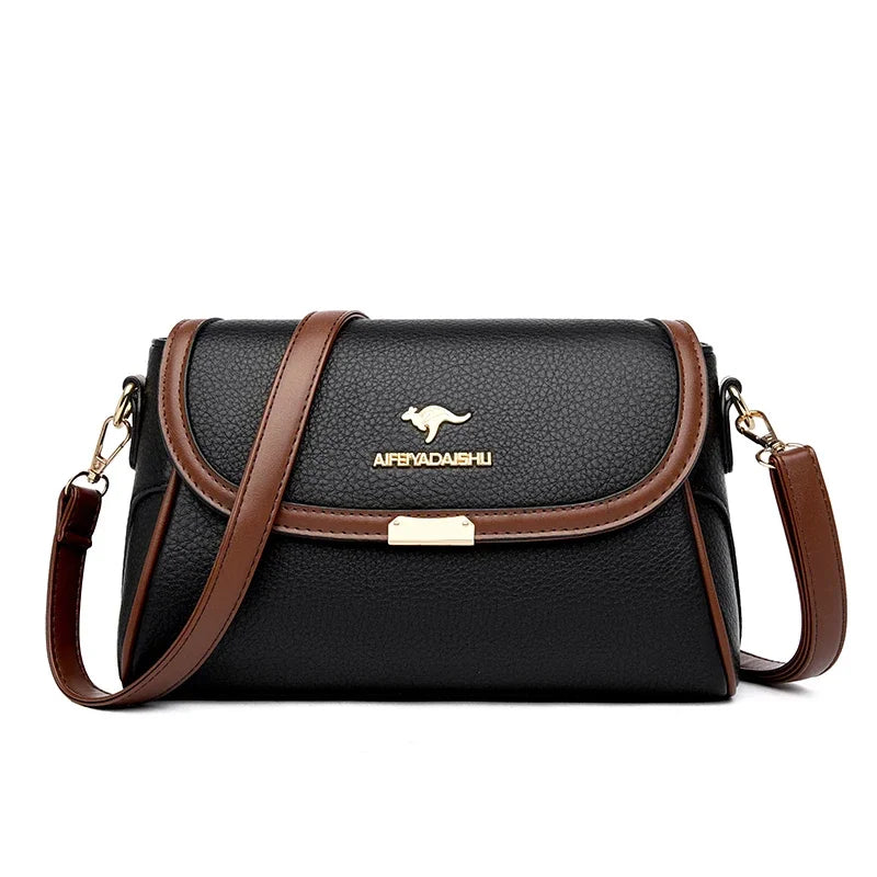 Amblot Black Versatile leather crossbody bag