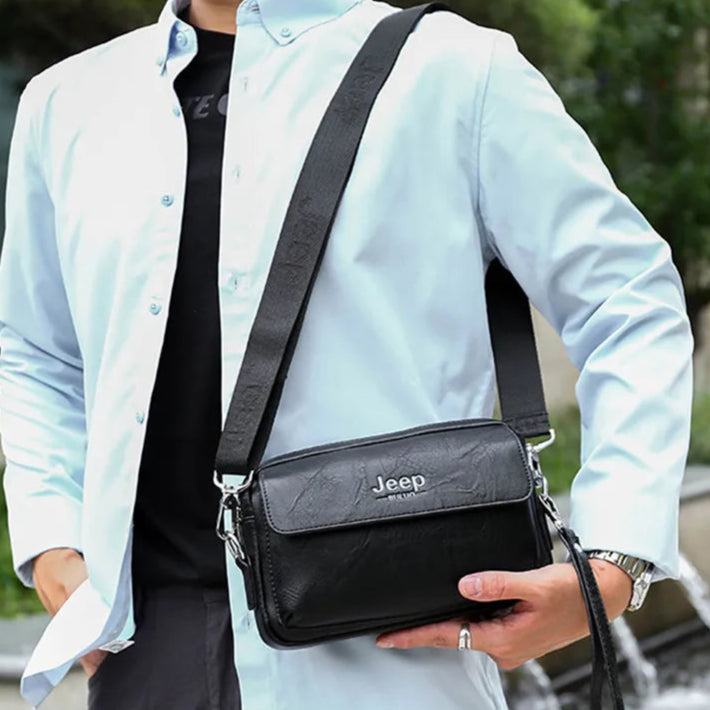 Amblot Black Vintage leather crossbody bag