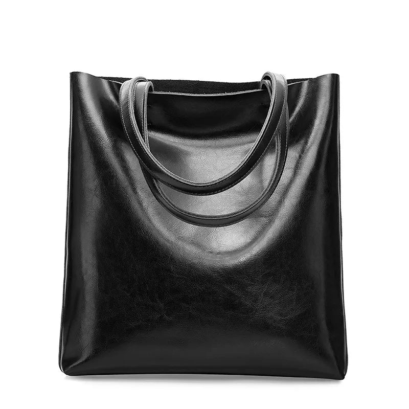 Amblot Black Vintage leather tote bag