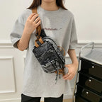 Amblot Black Washed denim crossbody bag