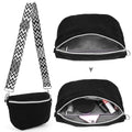 Amblot Black Wide-strap corduroy bum bag