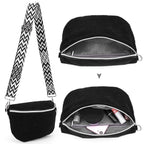 Amblot Black Wide-strap corduroy bum bag