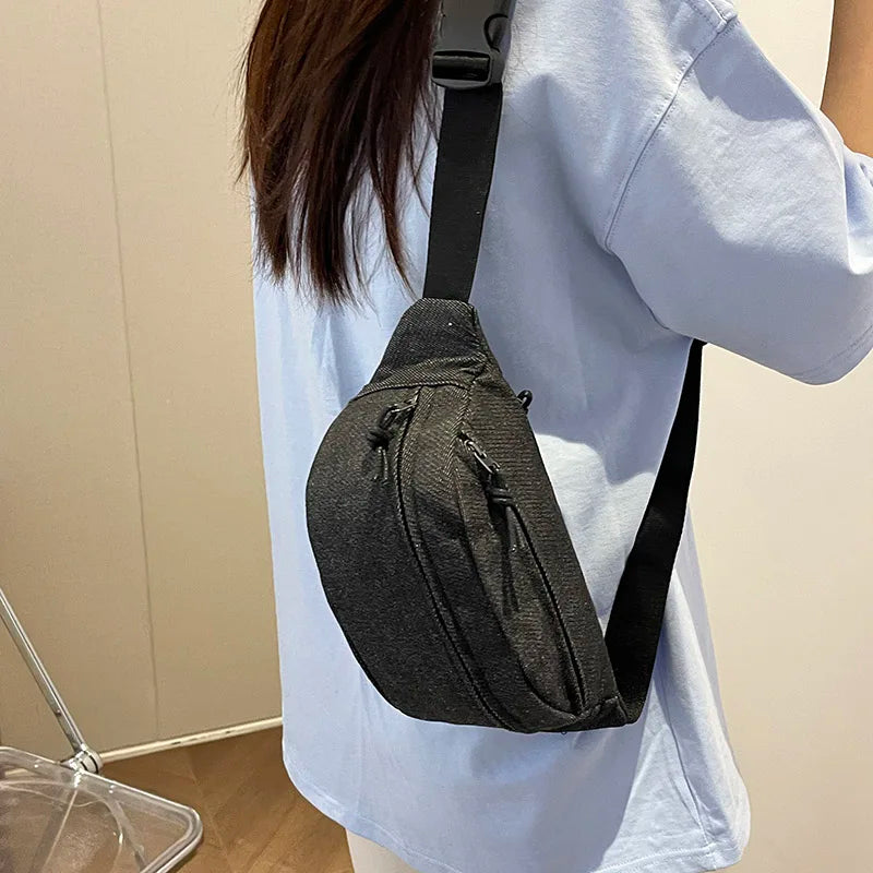 Amblot Black Women's denim bum bag
