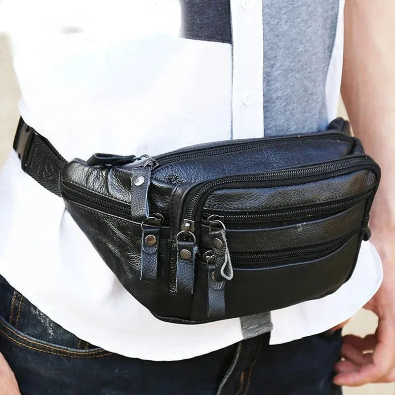 Amblot Black Wraparound leather bum bag