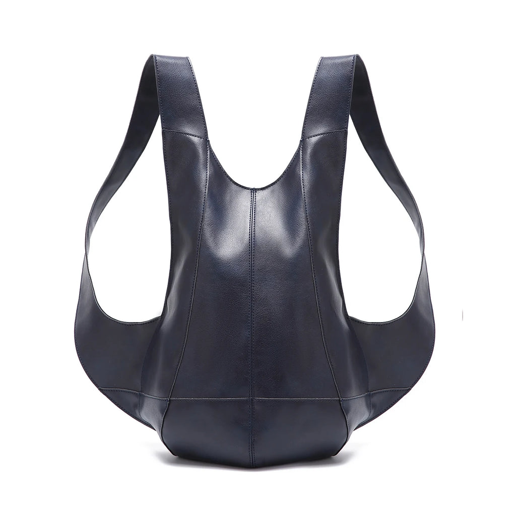 Amblot Blue Anti-theft leather backpack