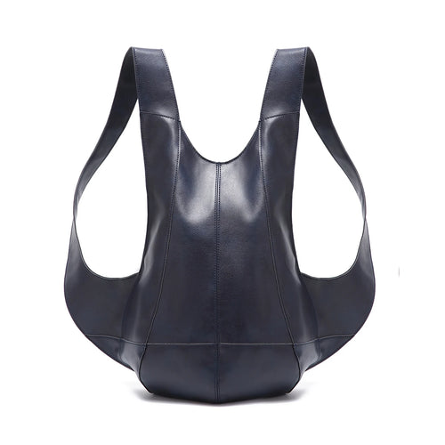 Amblot Blue Anti-theft leather backpack