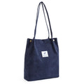 Amblot Blue Corduroy tote bag for daily use