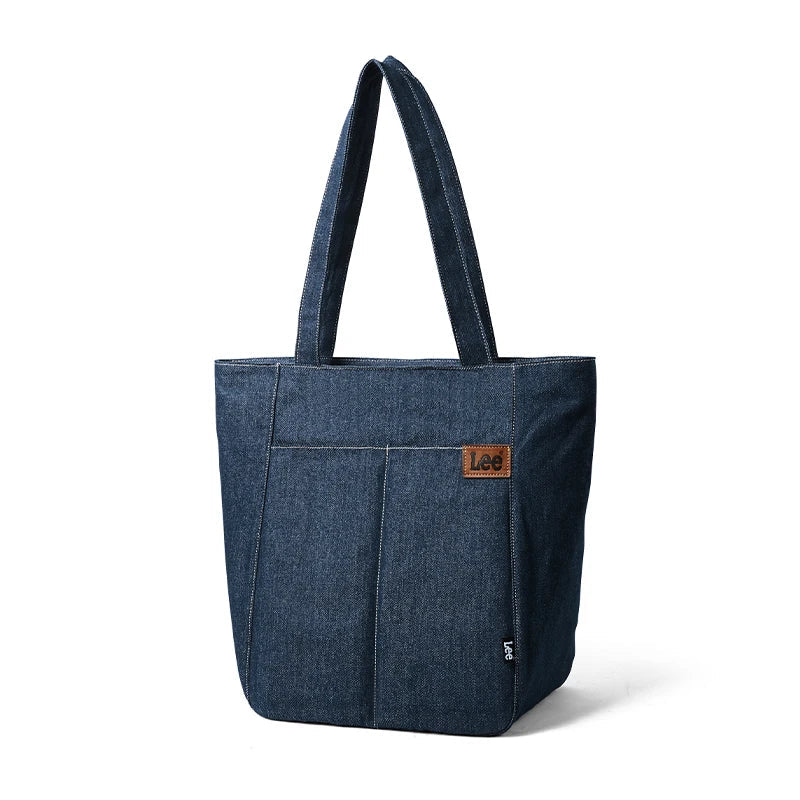 Amblot Blue Denim tote bag with embroidery