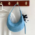 Amblot Blue Hobo suede shoulder bag