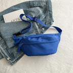 Amblot Blue Large capacity corduroy bum bag