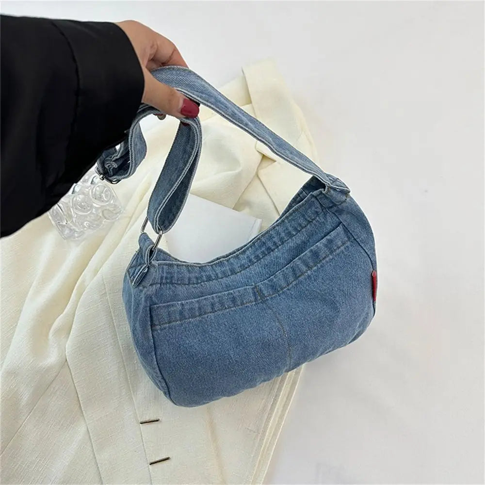Amblot Blue Modern streetwear denim clutch bag