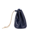 Amblot Blue Small leather drawstring pouch