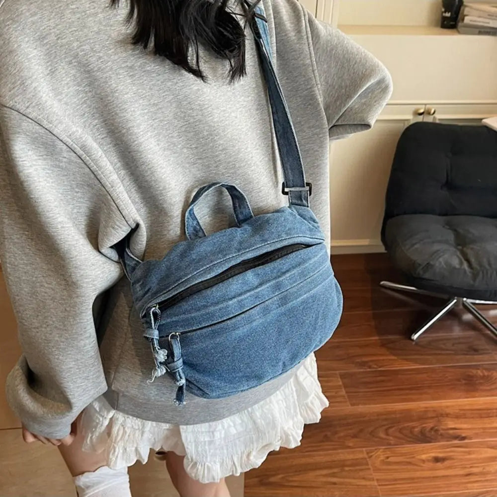 Amblot Blue Soft denim clutch bag for women