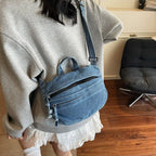 Amblot Blue Soft denim clutch bag for women