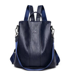Amblot Blue Soft leather backpack for women