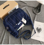 Amblot Blue Vintage denim tote bag with zipper