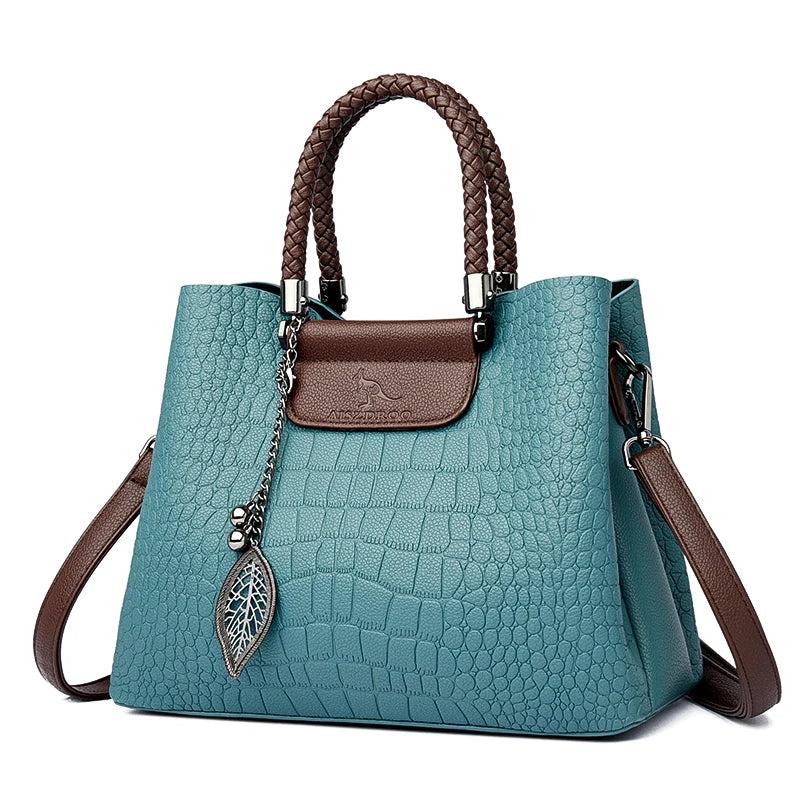 Amblot Blue Vintage-inspired leather handbag