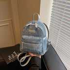 Amblot Blue Women's small denim backpack