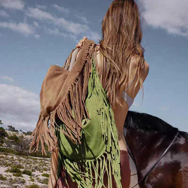 Amblot Boho suede shoulder bag