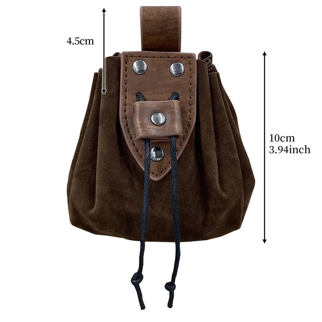 Amblot Brown 3 Medieval leather coin pouch