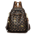 Amblot Brown and light brown Modern leather backpack for women