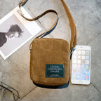 Amblot Brown Classic corduroy crossbody bag