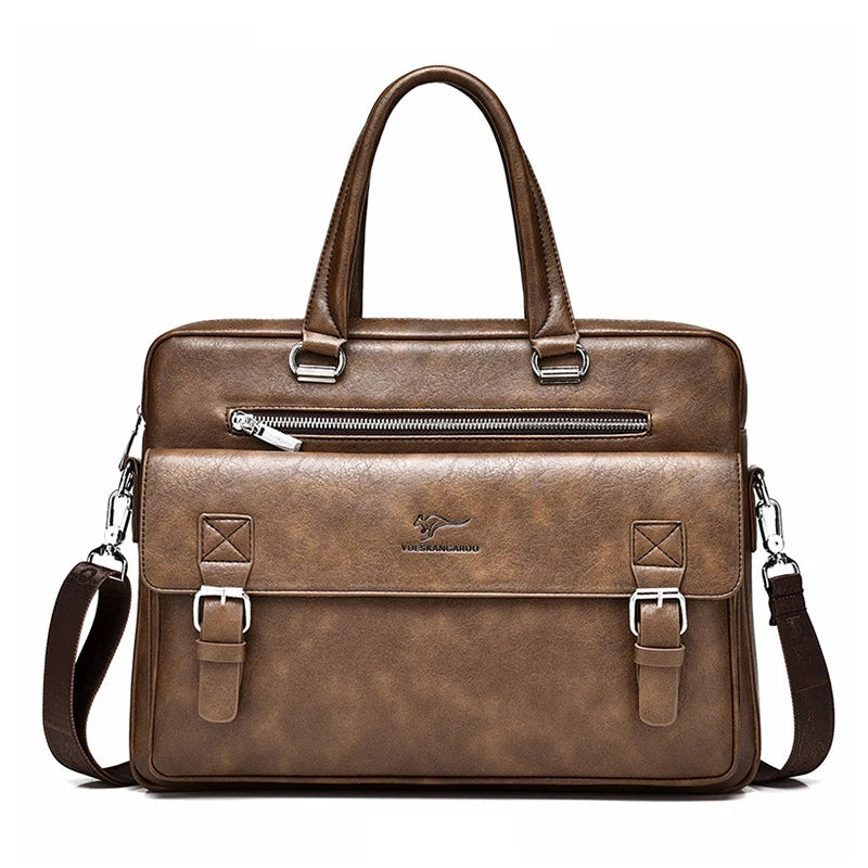 Amblot Brown Classic leather briefcase for men