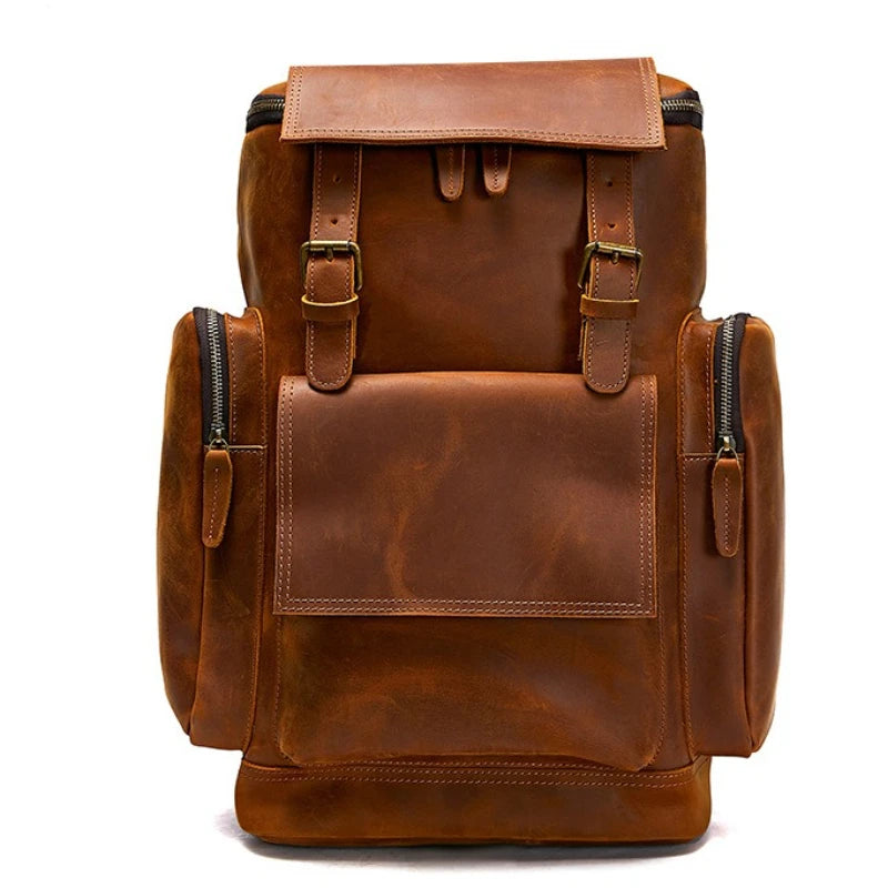 Amblot Brown Classic leather hiking rucksack