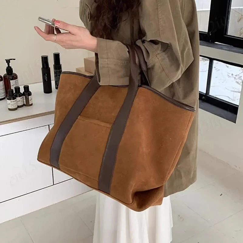 Amblot Brown Classic suede tote bag