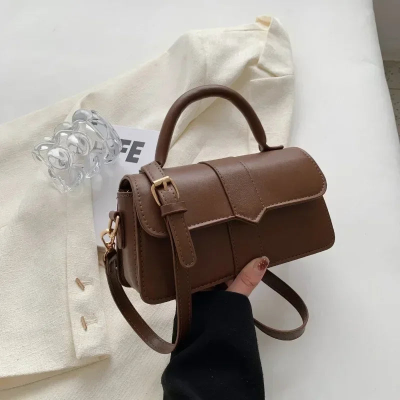 Amblot Brown Compact leather sling bag for daily essentials