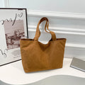 Amblot Brown Elegant suede tote bag