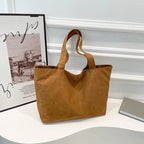 Amblot Brown Elegant suede tote bag