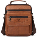 Amblot Brown Fashionable leather crossbody bag