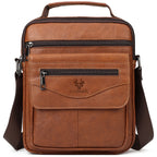 Amblot Brown Fashionable leather crossbody bag