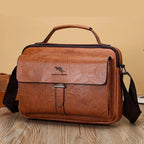 Amblot Brown Large leather crossbody bag for women