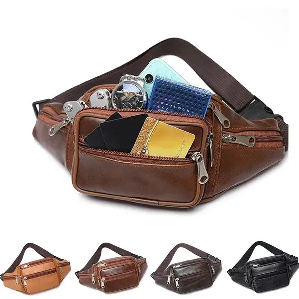 Amblot Brown Large leather fanny pack