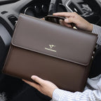 Amblot Brown (Large) Men's formal leather briefcase