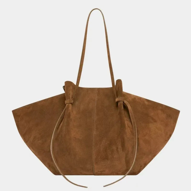Amblot Brown Large suede tote bag