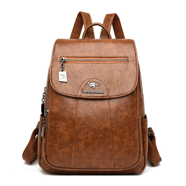 Sac cartable en cuir marron pour femme