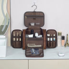 Amblot Brown Leather dopp kit for men