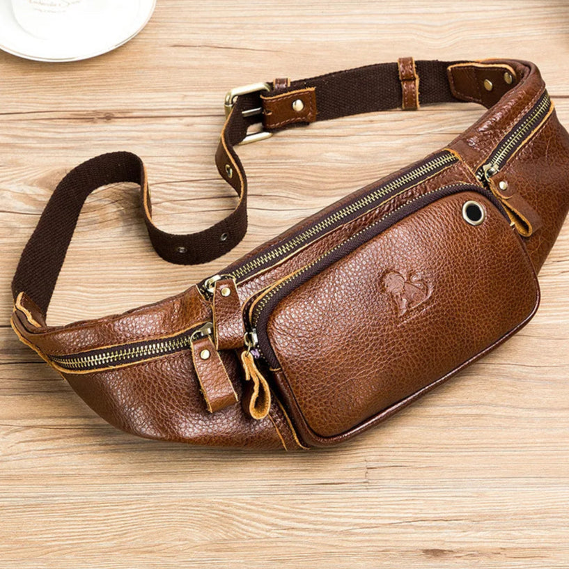 Amblot Brown Lightweight leather waist sling